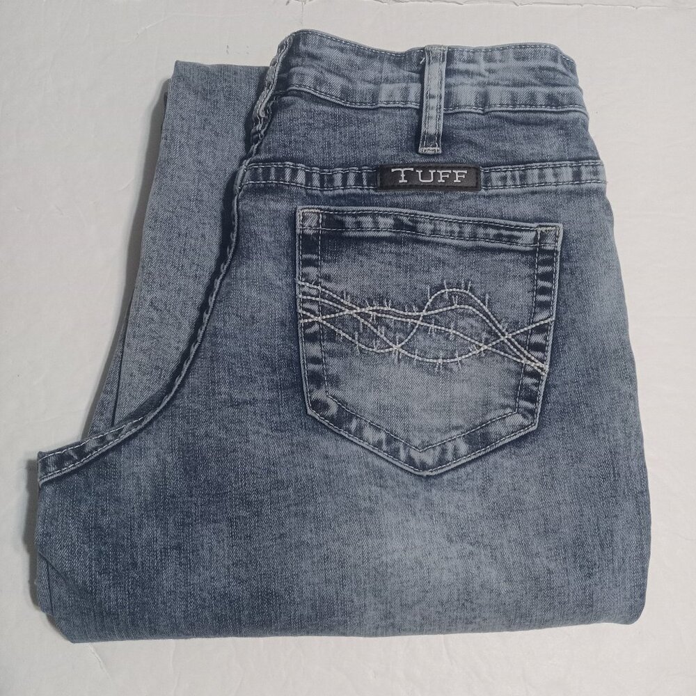 Cowgirl Tuff Co. Women's Bleached Out Wide Leg Raw Hem Jeans 28 JBLCHO